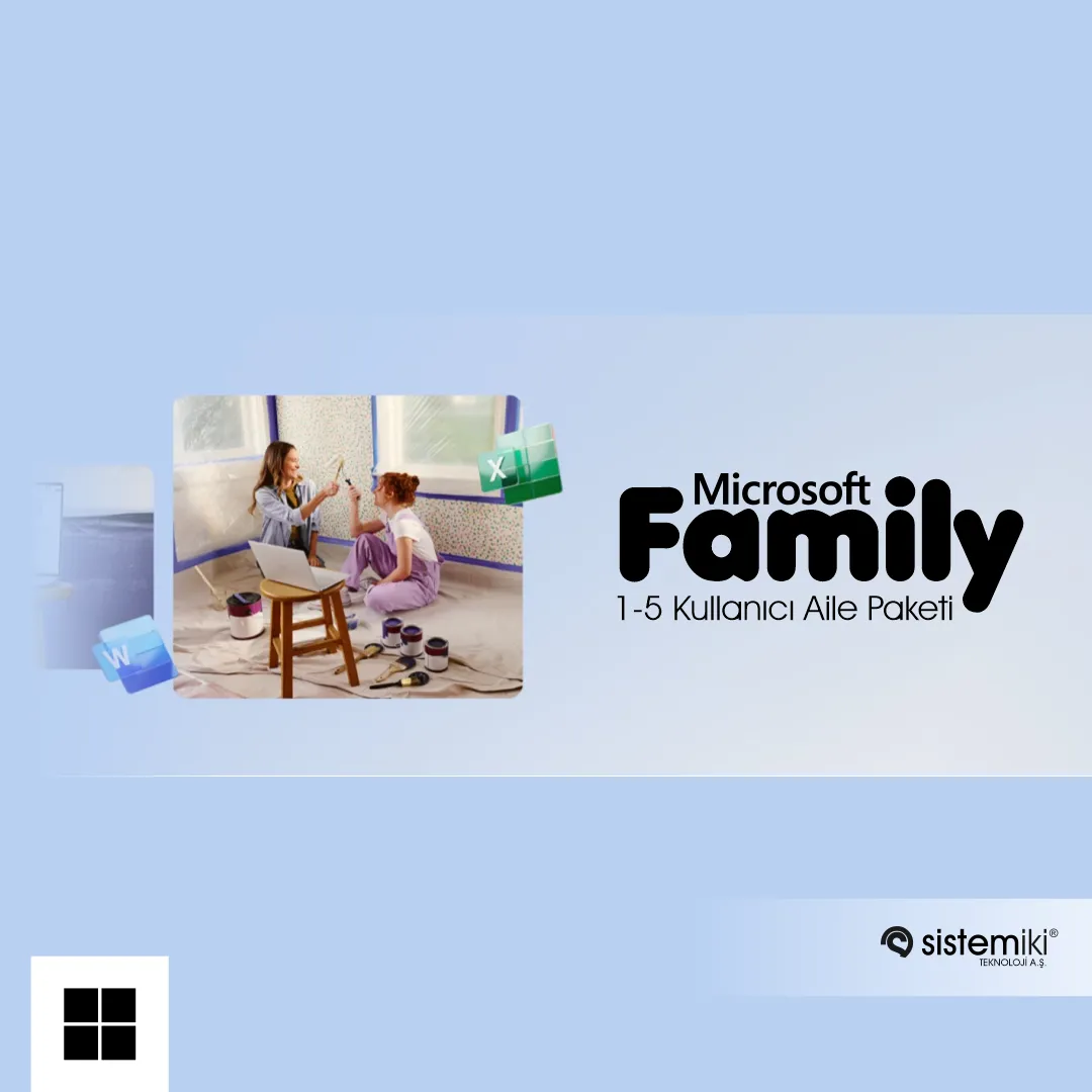 Microsoft 365 Aile 32/64BIT Türkçe-İngilizce ESD 1 Yıllık Kiralama Lisansı